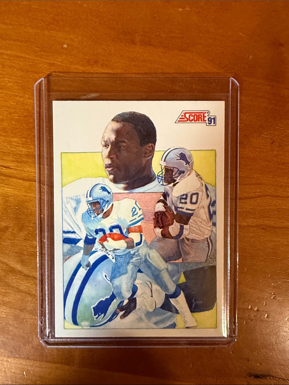 Barry sanders NFL Score 91 Detroit Lions Vintage Football Card - Blue, White